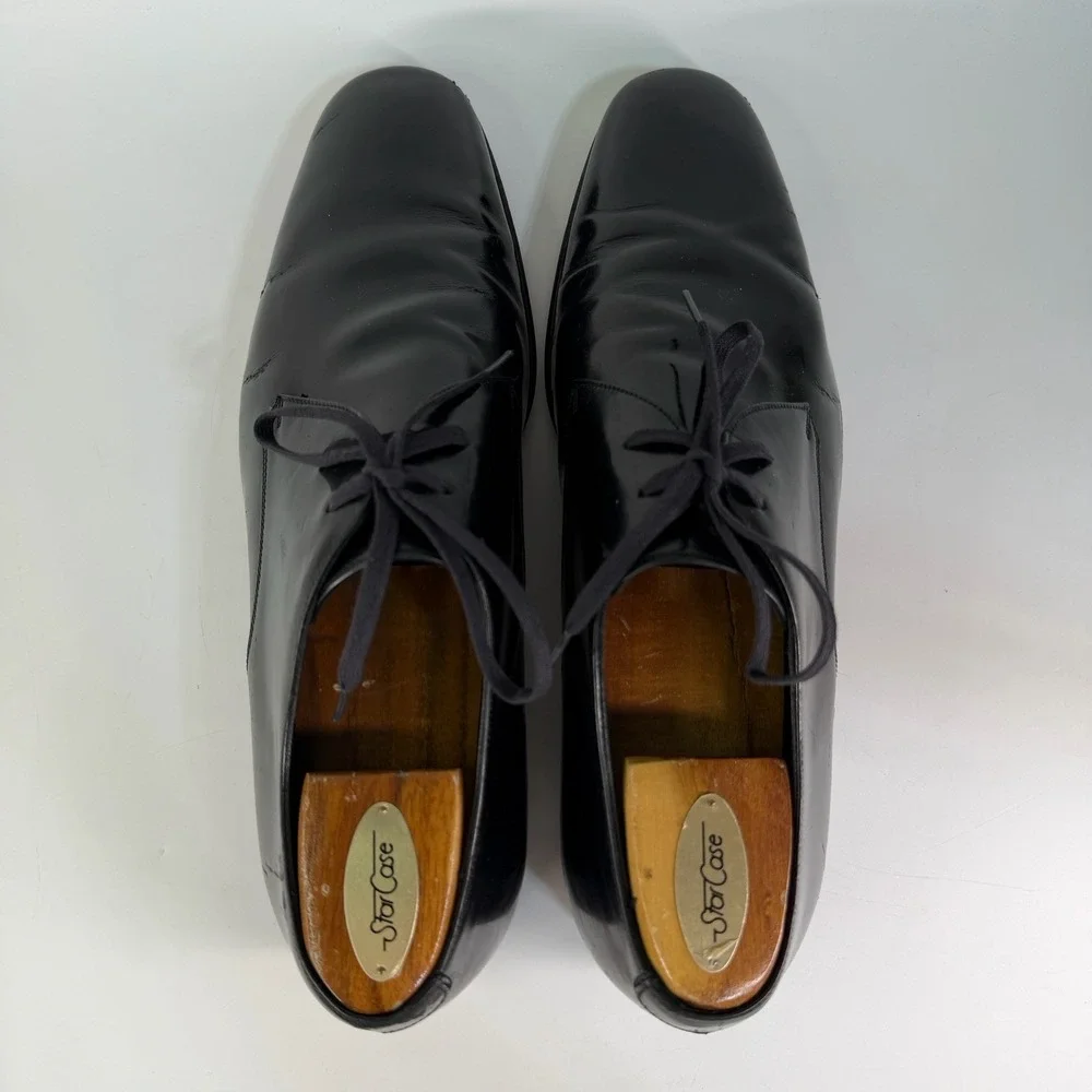 Ferragamo Tuxedo Shoes Mens 9 EE Patent Leather Oxford Formal Dress Lace Opera